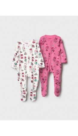 Комбинезон детский трикотажный для девочек, 2 шт в комплекте multicolor