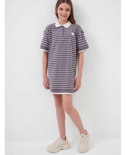 Платье трикотажное для девочек white, grey