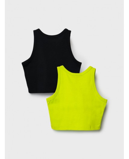 Топ трикотажный для девочек, 2 шт в комплекте black, green