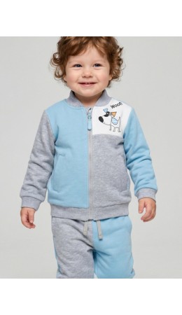 Толстовка детская трикотажная для мальчиков grey, white, light blue