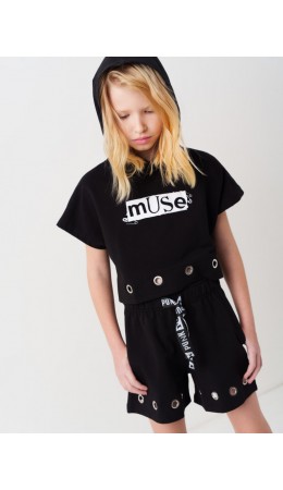 Шорты трикотажные для девочек black