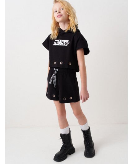 Шорты трикотажные для девочек black