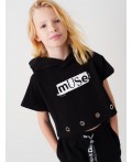 Джемпер трикотажный для девочек (футболка) black