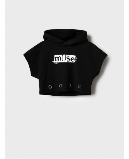 Джемпер трикотажный для девочек (футболка) black