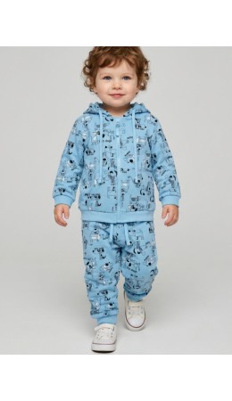 Комплект детский трикотажный для мальчиков: толстовка, брюки light blue, white, black