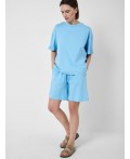 Комплект трикотажный для женщин: фуфайка (футболка), шорты light blue