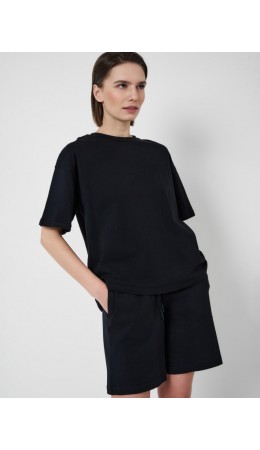 Комплект трикотажный для женщин: фуфайка (футболка), шорты black