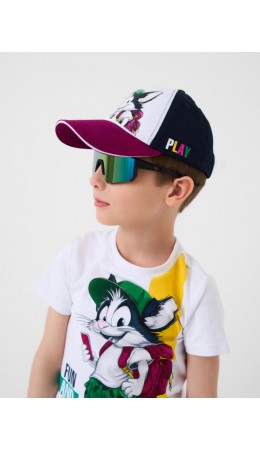 Кепка текстильная для мальчиков white, dark blue, crimson