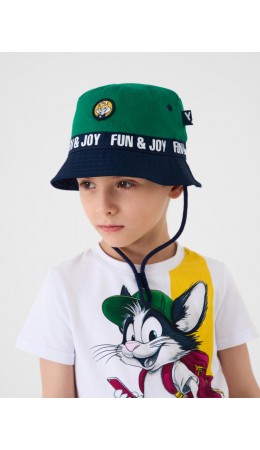 Панама текстильная для мальчиков dark blue, green