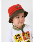 Панама текстильная для мальчиков red, dark green