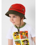 Панама текстильная для мальчиков red, dark green