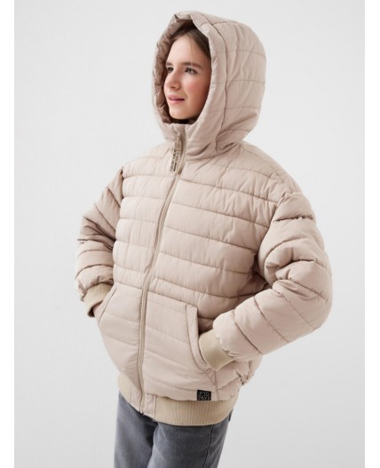 Куртка текстильная с полиуретановым покрытием для девочек beige