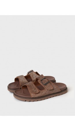 Туфли открытые женские коричневый