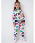 Комплект трикотажный для девочек: толстовка, брюки multicolor
