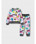 Комплект трикотажный для девочек: толстовка, брюки multicolor
