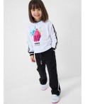 Комплект трикотажный для девочек: толстовка, брюки white, black