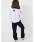 Комплект трикотажный для девочек: толстовка, брюки white, black