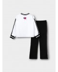 Комплект трикотажный для девочек: толстовка, брюки white, black