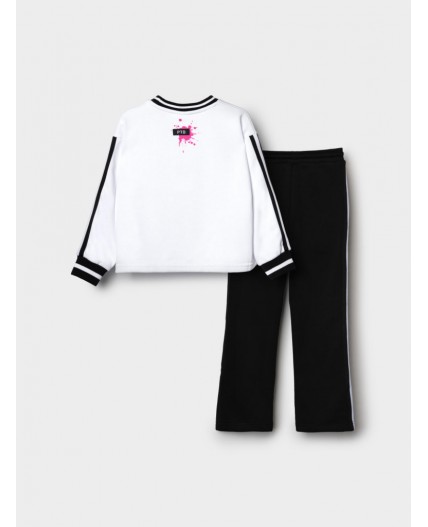 Комплект трикотажный для девочек: толстовка, брюки white, black