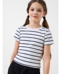 Фуфайка трикотажная для девочек (футболка) white, black