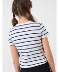 Фуфайка трикотажная для девочек (футболка) white, black