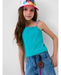 Топ трикотажный для девочек turquoise