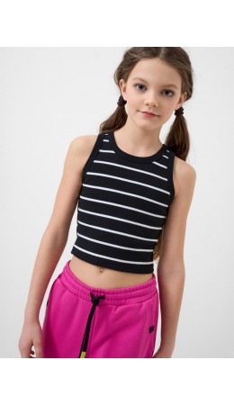 Майка трикотажная для девочек black, white