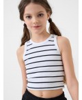 Майка трикотажная для девочек white, black
