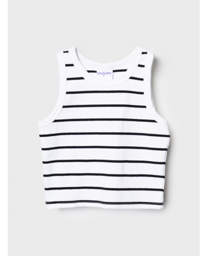 Майка трикотажная для девочек white, black