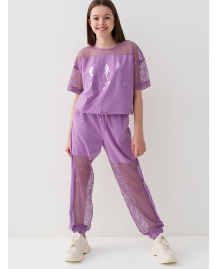 Брюки трикотажные для девочек lilac