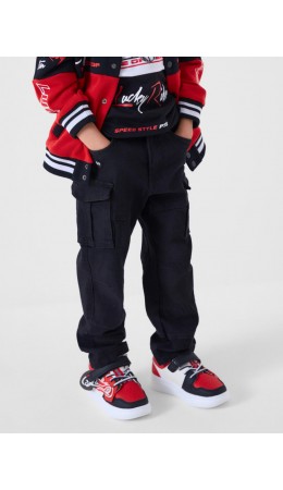 Брюки текстильные джинсовые для мальчиков black