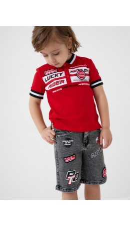 Шорты текстильные джинсовые для мальчиков black