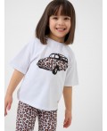 Комплект трикотажный для девочек: фуфайка (футболка), брюки white, ochre, dark grеy
