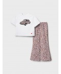 Комплект трикотажный для девочек: фуфайка (футболка), брюки white, ochre, dark grеy