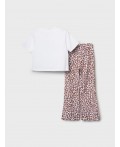 Комплект трикотажный для девочек: фуфайка (футболка), брюки white, ochre, dark grеy