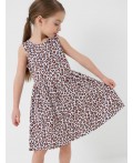Платье трикотажное для девочек ochre, white, dark grеy
