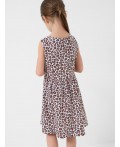 Платье трикотажное для девочек ochre, white, dark grеy