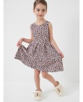 Платье трикотажное для девочек ochre, white, dark grеy