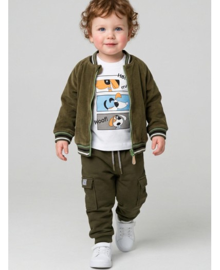 Брюки детские трикотажные для мальчиков dark green