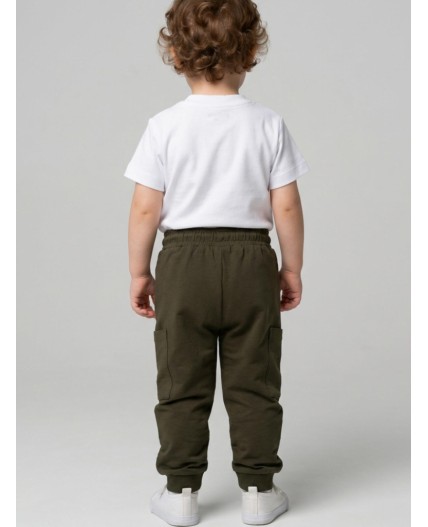 Брюки детские трикотажные для мальчиков, 2 пары в комплекте dark green, light green
