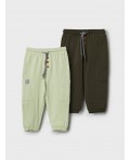 Брюки детские трикотажные для мальчиков, 2 пары в комплекте dark green, light green