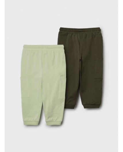 Брюки детские трикотажные для мальчиков, 2 пары в комплекте dark green, light green