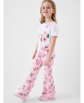 Комплект трикотажный для девочек: фуфайка (футболка), брюки multicolor