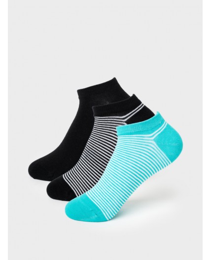 Носки трикотажные для мальчиков, 3 пары в комплекте white, black, turquoise