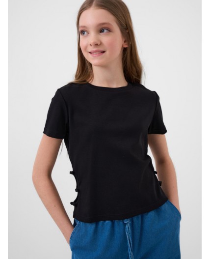 Джемпер трикотажный для девочек (футболка) black