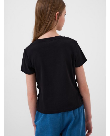 Джемпер трикотажный для девочек (футболка) black