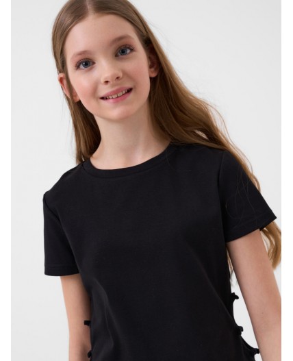 Джемпер трикотажный для девочек (футболка) black