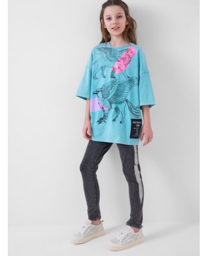 Фуфайка трикотажная для девочек (футболка) light blue