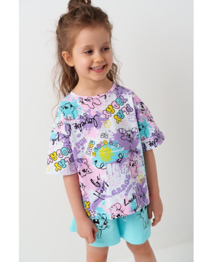 Фуфайка трикотажная для девочек (футболка) multicolor