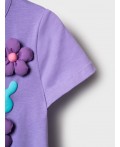 Комплект трикотажный для девочек: фуфайка (футболка), шорты lilac, turquoise